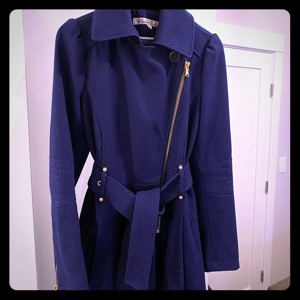 Kenneth Cole New York wool blend blue coat